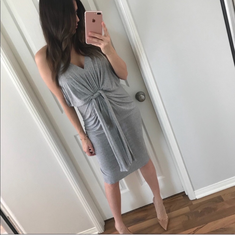 SOLD❌  REPOSH// Gray Front Tie Dress